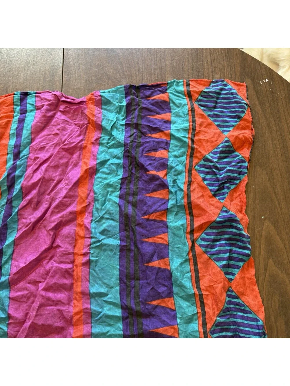 Vintage 80s/90s 100% Silk Designer Colorful Scarf